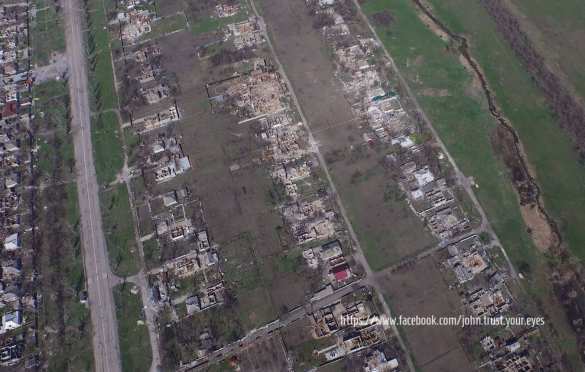 Пост-апокалипсис в оккупированных Песках: шокирующие кадры с беспилотника Ополчения | Русская весна