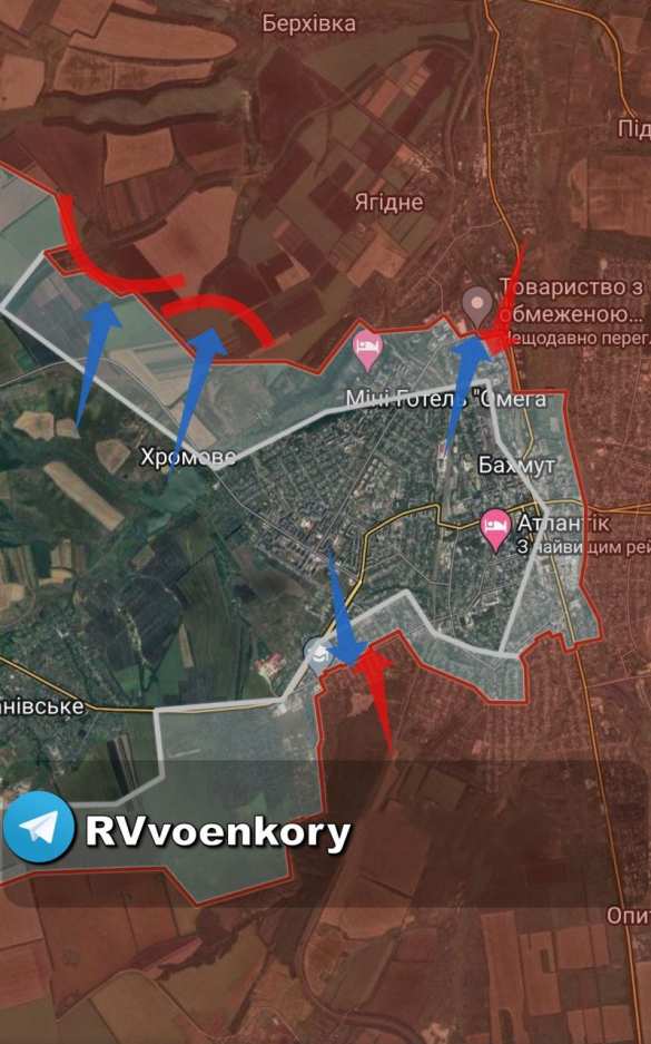 Тяжёлые бои в Бахмуте: ВСУ накопили силы и пытаются контратаковать, чтобы оттеснить ЧВК от трассы О0506 и Хромово (КАРТА) | Русская весна