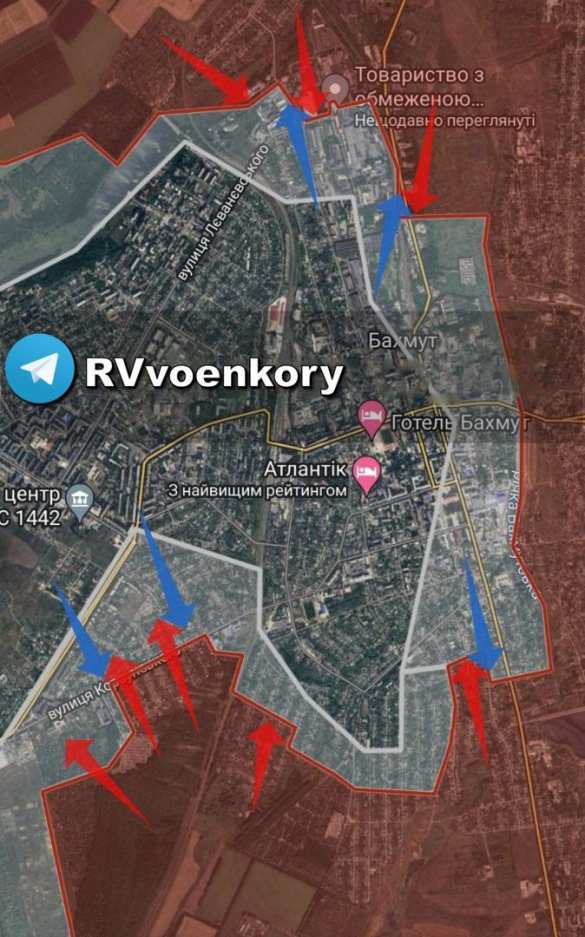 ЧВК «Вагнер» форсирует реку в центре Бахмута (КАРТА) | Русская весна