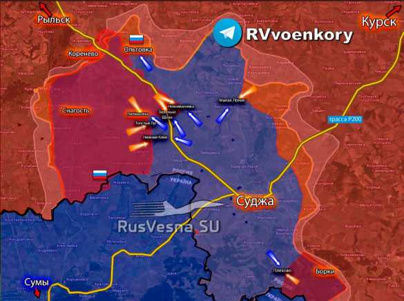 Бои на Курском фронте: Армия России наступает, освободив Ольговку, добивая врага в Любимовке, штурмуя Зелёный Шлях, Толстый Луг и Новоивановку, враг контратакует (КАРТА) | Русская весна