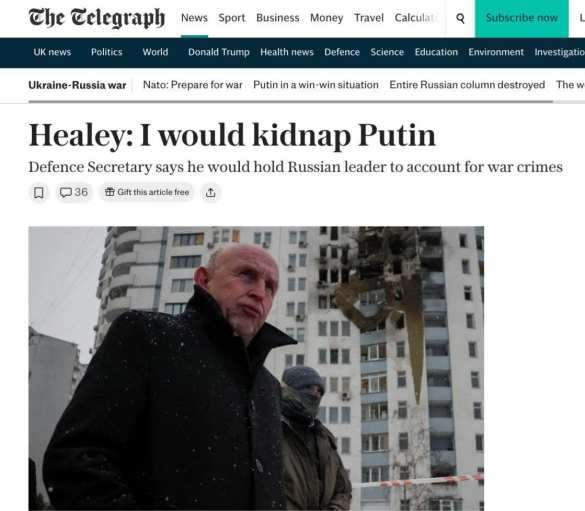 «Я бы хотел похитить Путина», — министр обороны Британии (ВИДЕО) | Русская весна