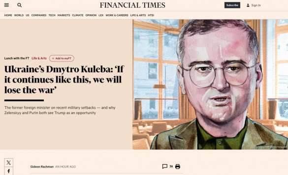 Украина проиграет войну, если всё будет продолжаться, как сейчас, — экс-глава МИД Кулеба | Русская весна