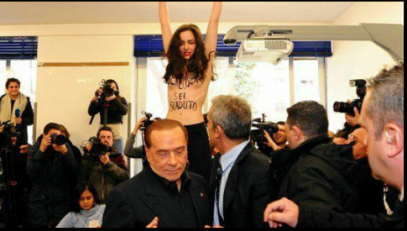 «Активистка» Femen с голой грудью бросилась на Берлускони (ФОТО, ВИДЕО 18+) | Русская весна