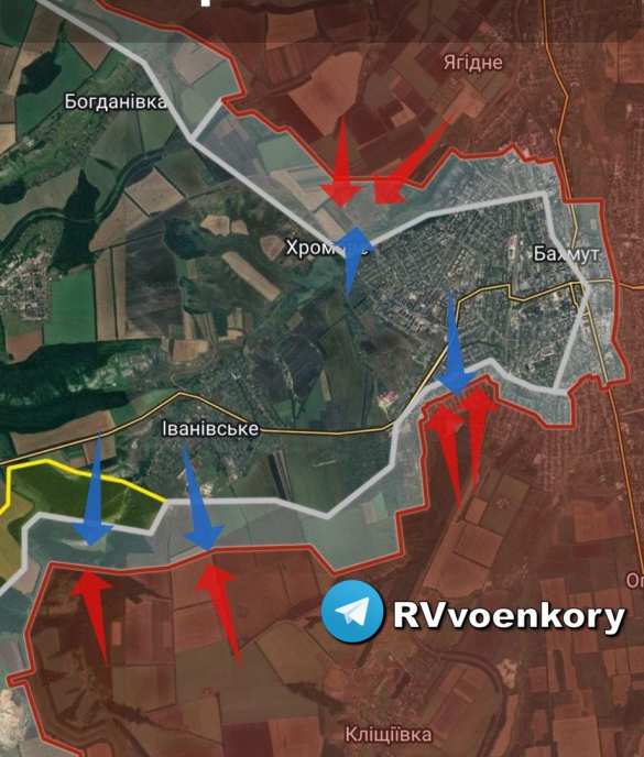 ЧВК «Вагнер» продолжает мощный штурм Бахмута, ВСУ отступают, но пытаются контратаковать (КАРТА) | Русская весна