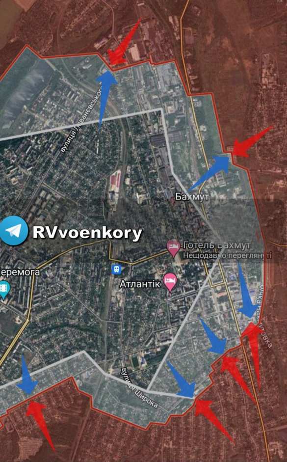 «Адские бои»: ЧВК «Вагнер» бросила большие силы на прорыв обороны ВСУ в Бахмуте (КАРТА) | Русская весна