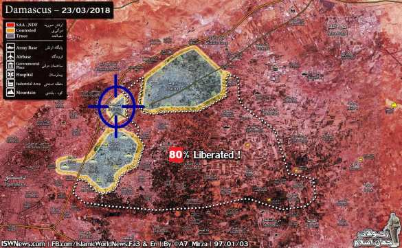 СРОЧНО: Дамасский котёл зачищен на 80%, боевики сдали свою крепость — Харасту (ВИДЕО, КАРТА) | Русская весна