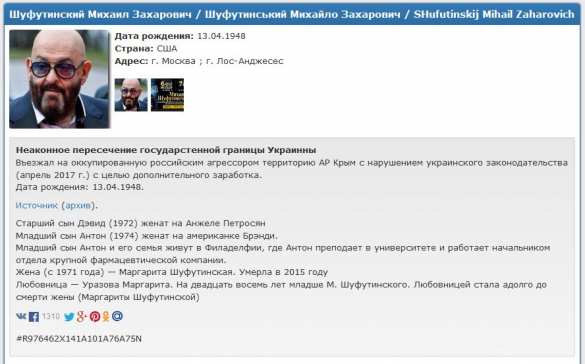 На «Миротворец» попал «король русского шансона» (ФОТО) | Русская весна
