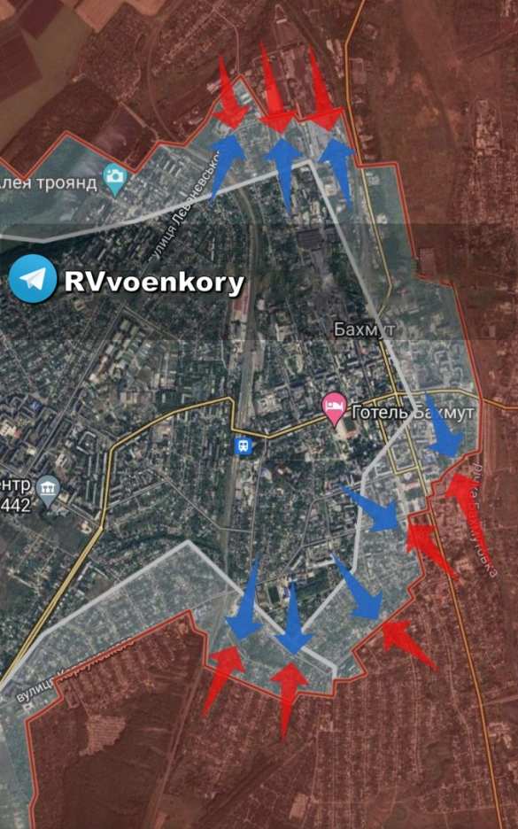 С наступлением темноты отряды ЧВК «Вагнер» перешли в активное наступление в Бахмуте (КАРТА) | Русская весна