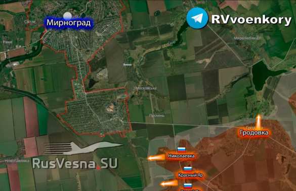 Русские взяли три населённых пункта, следующий — город Мирноград, — украинские военные аналитики (КАРТА) | Русская весна