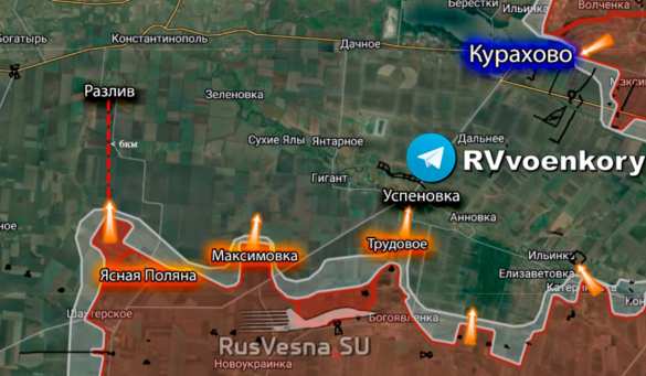 Армия России движется к Разливу у трассы, ведущей на Курахово (КАРТА) | Русская весна