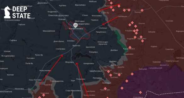 Армия России усиливает давление в направлении Константиновки, создавая ряд угроз ВСУ (КАРТА) | Русская весна