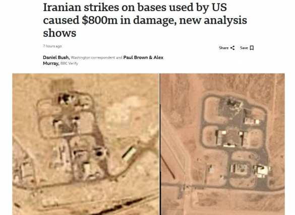 Иран нанёс базам США на Ближнем Востоке ущерб более $800 млн — Би-Би-Си (ФОТО) | Русская весна