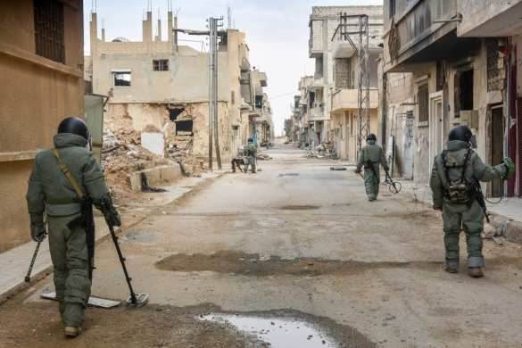 Яркие кадры: Российские военные с собаками ликвидируют «подарки» ИГИЛ в Пальмире (ФОТО) | Русская весна