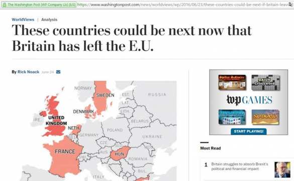 Washington Post назвал еще шесть кандидатов на выход из ЕС | Русская весна