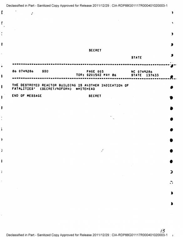 В США рассекречен отчёт разведки об аварии на Чернобыльской АЭС | Русская весна