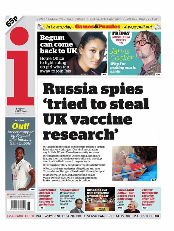 «Россия украла нашу вакцину!» — адский вой в британской прессе на фоне успехов российских учёных (ФОТО) | Русская весна