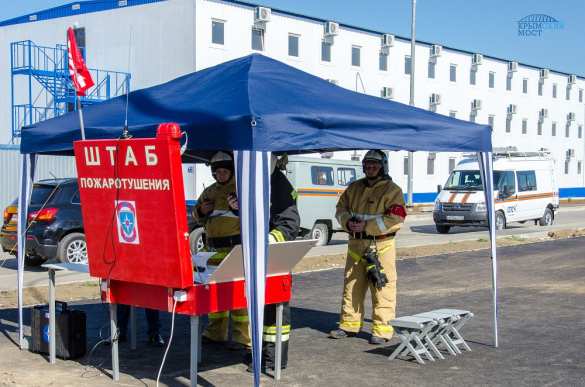 На стройплощадке Крымского моста прошли учения МЧС России (ФОТО) | Русская весна