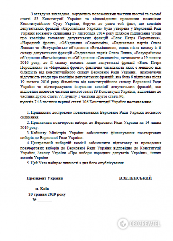 СРОЧНО: Зеленский подготовил указ о роспуске Рады (ДОКУМЕНТ) | Русская весна