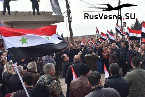 Арабы подняли плакаты с Асадом и выступили против турецких убийц (ФОТО, ВИДЕО) | Русская весна