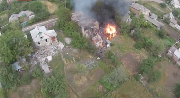 Иловайск в огне — взгляд с беспилотника (видео) | Русская весна