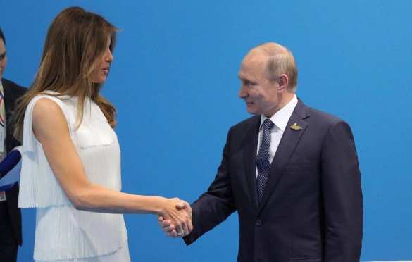 Стало известно, о чем говорили Владимир Путин и Мелания Трамп в Гамбурге | Русская весна