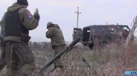 Подавление блокпоста №31: работают казачьи минометы (видео) | Русская весна