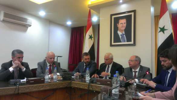 Дамаск, здание Парламента Сирии, 10.04.2016 г. Эрдоган — фашист, виновный в геноциде и поддержке терроризма, — спикер и депутаты парламента Сирии (ФОТО) | Русская весна